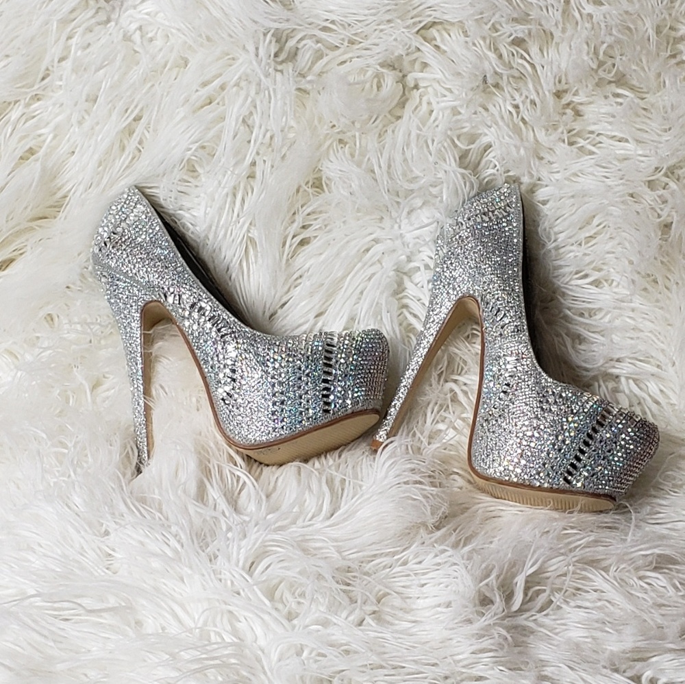 Mascotte Sliver Beaded Sparkly Heels